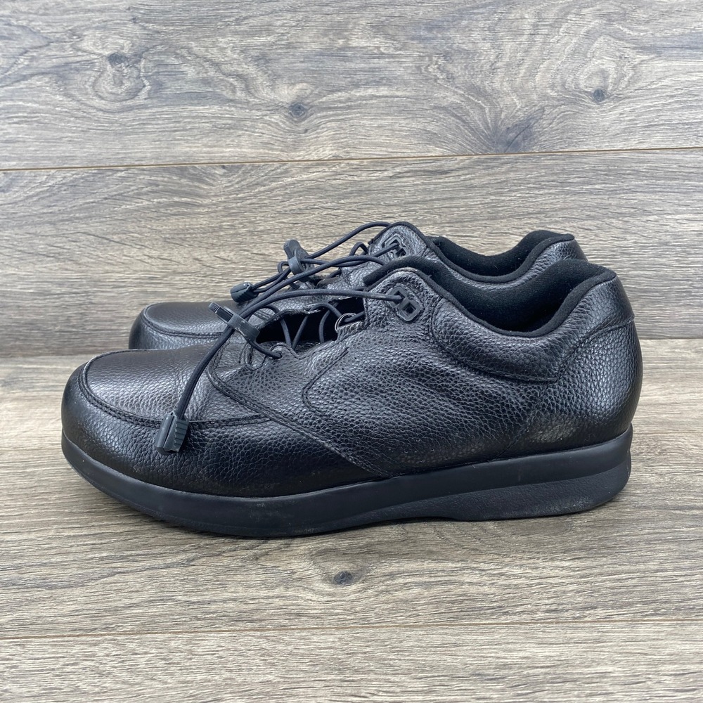 PW Minor Leisure Time 10350 Black Leather Walking Shoes Mens 10.5 M Bungee Laces